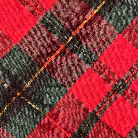 Christmas cloth napkins gold holiday plaid tassel trim 17 formal dinner wear NEW - Picture 6 of 6